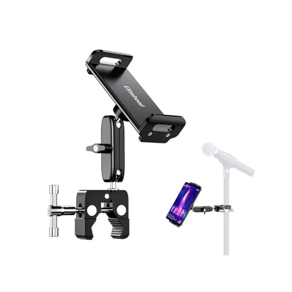 Tablet Holder Mic Stand Mount Dual Ball Head iPad
